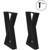 Kavos staliuko kojelės, 2 vnt., juodos, 28x(42-43,3) cm, plienas
