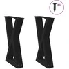 Kavos staliuko kojelės, 2 vnt., juodos, 38x(42-43,3) cm, plienas