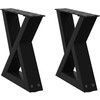 Kavos staliuko kojelės, 2 vnt., juodos, 40x(30-31,3) cm, plienas