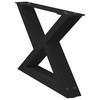 Kavos staliuko kojelės, 2 vnt., juodos, 60x(30-31,3) cm, plienas