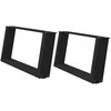 Kavos staliuko kojelės, U formos, 2 vnt., juoda, 70x(30-31)cm