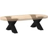 Kavos staliuko kojelės, 2 vnt., juodos, 60x(30-31) cm, plienas, X formos