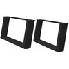 Kavos staliuko kojelės, U formos, 2 vnt., juoda, 60x(30-31)cm