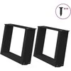 Kavos staliuko kojelės, U formos, 2 vnt., juoda, 40x(30-31)cm