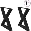 Kavos staliuko kojelės, 2 vnt., juodos, 60x(42-43,3) cm, plienas