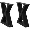 Kavos staliuko kojelės, 2 vnt., juodos, 30x(30-31,3) cm, plienas