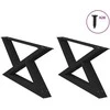 Kavos staliuko kojelės, 2 vnt., juodos, 70x(30-31,3) cm, plienas