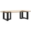Kavos staliuko kojelės, 2 vnt., juodos, 40x25x(30-31) cm, plienas, T formos