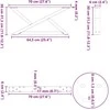 Kavos staliuko kojelės, 2 vnt., natūralus plienas, 70x(30-31,3) cm, plienas