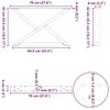 Kavos staliuko kojelės, 2 vnt., natūralus plienas, 70x(42-43,3) cm, plienas