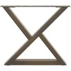 Kavos staliuko kojelės, 2 vnt., natūralus plienas, 60x(42-43,3) cm, plienas