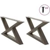 Kavos staliuko kojelės, 2 vnt., natūralus plienas, 70x(30-31,3) cm, plienas
