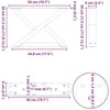 Kavos staliuko kojelės, 2 vnt., natūralus plienas, 50x(30-31,3) cm, plienas