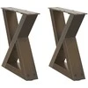 Kavos staliuko kojelės, 2 vnt., natūralus plienas, 30x(30-31,3) cm, plienas