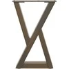 Kavos staliuko kojelės, 2 vnt., natūralus plienas, 38x(42-43,3) cm, plienas