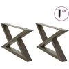 Kavos staliuko kojelės, 2 vnt., natūralus plienas, 70x(30-31,3) cm, plienas