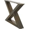 Kavos staliuko kojelės, 2 vnt., natūralus plienas, 50x(30-31,3) cm, plienas