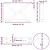 Kavos staliuko kojelės, 2 vnt., natūralus plienas, 50x(30-31,3) cm, plienas
