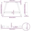 Kavos staliuko kojelės, A formos, 2 vnt., 60x(42-43) cm, plienas