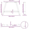Kavos staliuko kojelės, A formos, 2 vnt., baltos, 60x(42-43) cm, plienas