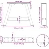 Kavos staliuko kojelės, 2 vnt., baltos, 30x(30-31) cm, plienas, A formos