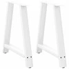Valgomojo stalo kojelės, 2 vnt., baltos, 70x(72-73) cm, plienas, A formos