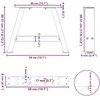 Kavos staliuko kojelės, A formos, 2 vnt., baltos, 50x(30-31) cm, plienas