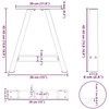 Kavos staliuko kojelės, A formos, 2 vnt., baltos, 38x(42-43) cm, plienas