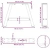 Kavos staliuko kojelės, A formos, 2 vnt., baltos, 40x(30-31) cm, plienas