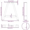 Kavos staliuko kojelės, A formos, 2 vnt., baltos, 50x(42-43) cm, plienas