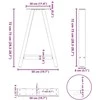 Valgomojo stalo kojelės, A formos, 2 vnt., baltos, 50x(72-73) cm, plienas
