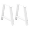 Kavos staliuko kojelės, A formos, 2 vnt., baltos, 60x(42-43) cm, plienas