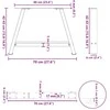 Kavos staliuko kojelės, 2 vnt., baltos, 70x(42-43) cm, plienas, A formos