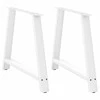 Valgomojo stalo kojelės, 2 vnt., baltos, 90x(72-73) cm, plienas, A formos