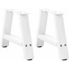 Kavos staliuko kojelės, 2 vnt., baltos, 30x(30-31) cm, plienas, A formos