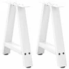 Kavos staliuko kojelės, A formos, 2 vnt., baltos, 38x(42-43) cm, plienas
