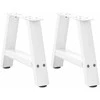 Kavos staliuko kojelės, A formos, 2 vnt., baltos, 50x(30-31) cm, plienas