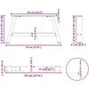 Kavos staliuko kojelės, 2 vnt., baltos, 70x(30-31) cm, plienas, A formos