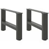 Kavos staliuko kojos, antracito spalvos, 2 vnt., 50x(30-31) cm, plienas