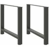 Valgomojo stalo kojos, antracito spalvos, 2 vnt., 100x(72-73) cm, plienas