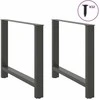 Valgomojo stalo kojos, antracito spalvos, 2 vnt., 100x(72-73) cm, plienas