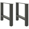 Kavos staliuko kojos, antracito spalvos, 2 vnt., 60x(42-43) cm, plienas