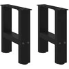 Kavos staliuko kojelės, juoda, 2 vnt., 30x(30-31)cm, plienas