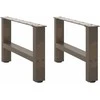 Kavos staliuko kojelės, 2 vnt., 50x(30-31) cm, natūralus plienas