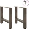Kavos staliuko kojelės, 2 vnt., 50x(42-43) cm, natūralus plienas
