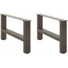 Kavos staliuko kojelės, 2 vnt., 60x(30-31) cm, natūralus plienas