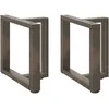 Kavos staliuko kojelės, T formos, 2 vnt., juodos, 50x25x(42-43) cm, plienas