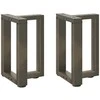 Kavos staliuko kojelės, T formos, 2 vnt., juodos, 28x25x(42-43) cm, plienas