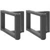 Kavos staliuko kojelės, T formos, 2 vnt., antracito spalvos, 50x25x(30-31) cm, plienas