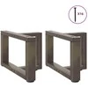 Kavos staliuko kojelės, T formos, 2 vnt., juodos, 50x25x(30-31) cm, plienas